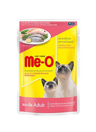 Me O Sardine with Red Snapper in Jelly Adult Cat Wet Food 80g